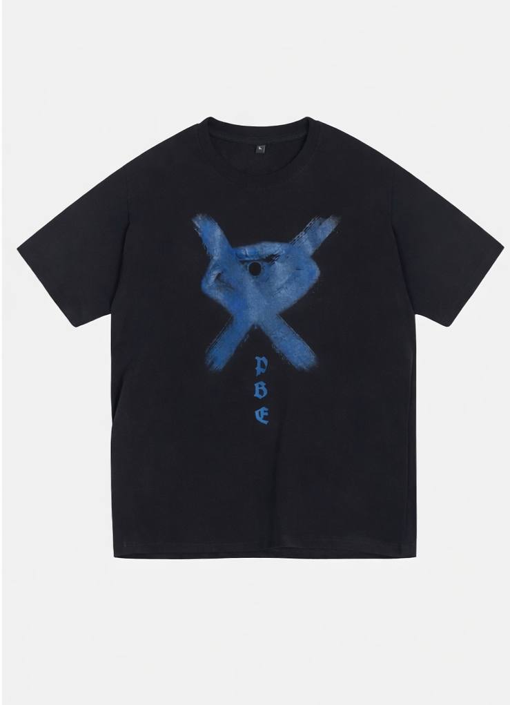 «Eyeless» Black oversized t-shirt (при наведении)